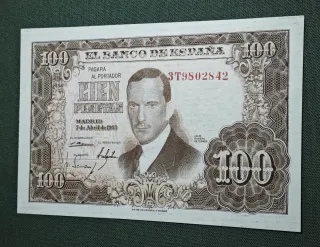 100 PESETAS ESPAÑA 1953 3T SIN CIRCULAR