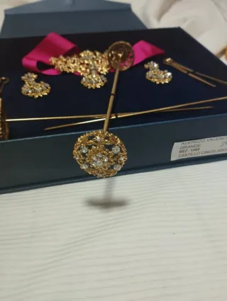 Aderezo Fallera Oro y Rosa