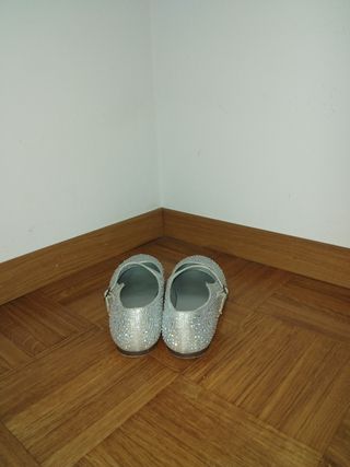 Ballerine bambina argento glitter taglia 37