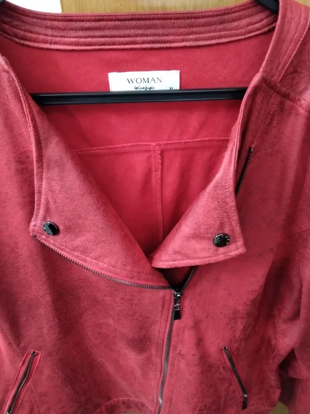 Cazadora Biker Ante Roja