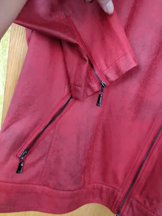 Cazadora Biker Ante Roja