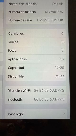 Apple iPad Air 1 Plata