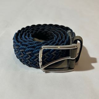 Cinturón elástico trenzado azul y gris 100 cm