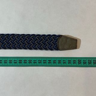 Cinturón elástico trenzado azul y gris 100 cm