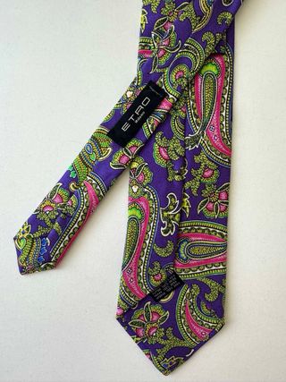 Corbata ETRO Milano Seda estampado Paisley NUEVA