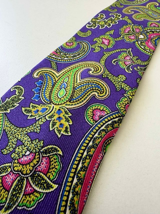 Corbata ETRO Milano Seda estampado Paisley NUEVA