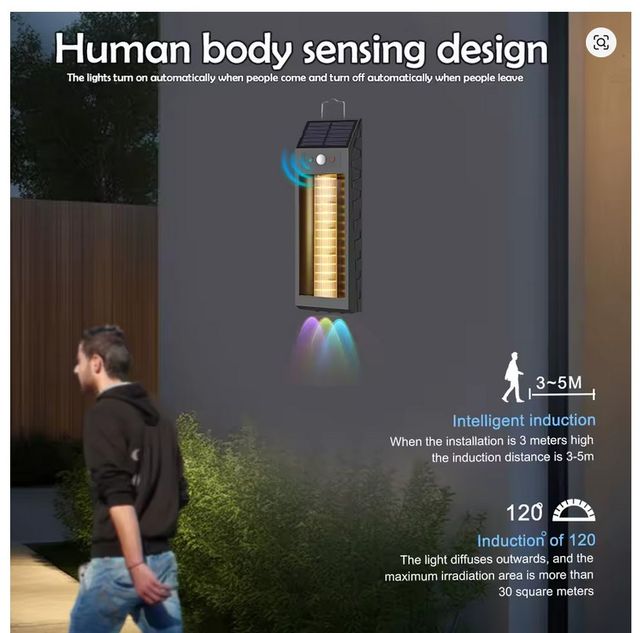 Foco Solar LED Pared IP65 Sensor Inteligente