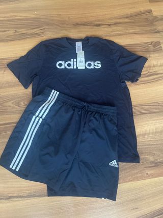 Conjunto Adidas Camiseta y Pantalón Corto Talla L