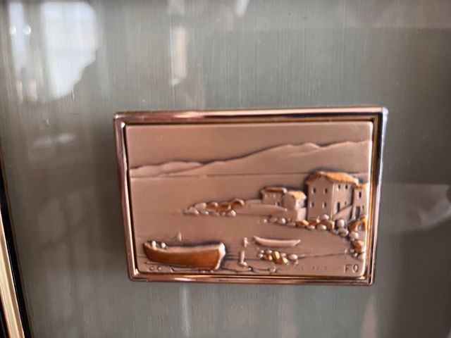 Coppia quadretti lamina d'argento