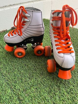 Patines 4 Ruedas Boomerang Blancos/Naranja talla 