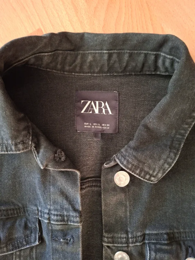 Cazadora vaquera mujer Zara negra Talla L