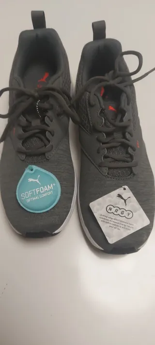 Zapatillas Puma Mujer Gris y Rojo