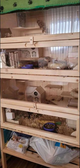 Jaula hamster jerbo extra grande madera pawhut