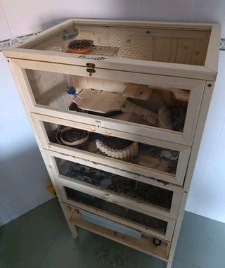 Jaula hamster jerbo extra grande madera pawhut