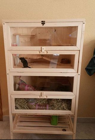 Jaula hamster jerbo extra grande madera pawhut