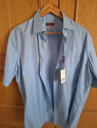 Camisa Emilio Tucci hombre manga corta azul