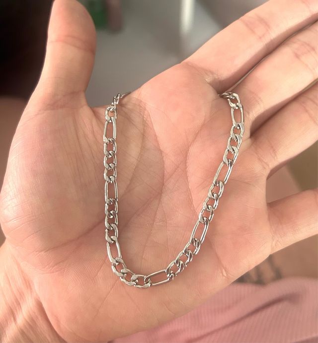 Tobillera Plateada Acero