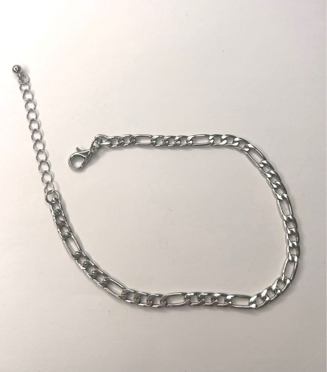 Tobillera Plateada Acero