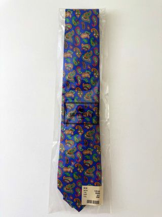 Corbata Etro Seda Azul Estampado Paisley