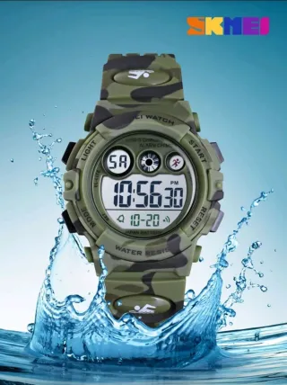 Reloj SKMEI camuflaje verde militar para niño