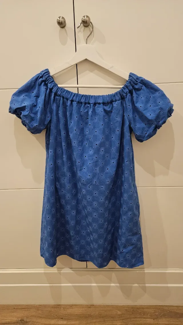 Vestido Zara Azul Hombros Descubiertos
