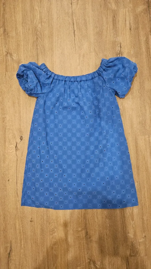 Vestido Zara Azul Hombros Descubiertos