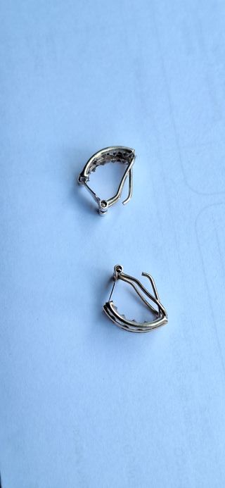Pendientes Plata y Oro 18k con Circonitas