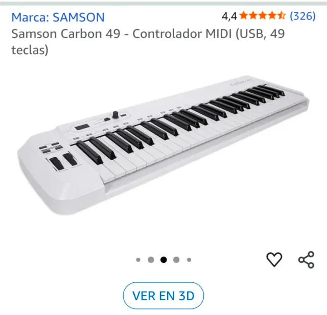 Teclado Samson 49 teclas MIDI