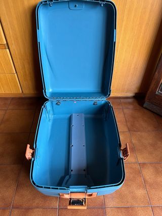 Trolley rigido 2 ruote blu e arancio