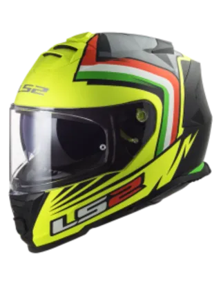 Casco Moto LS2 Amarillo Negro Tricolor