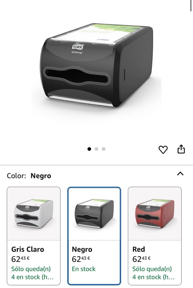 Dispensador Servilletas Tork Xpressnap Negro