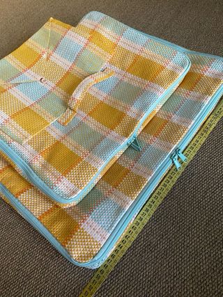 Bolsas de rafia a cuadros (Set de 4)