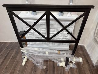 Cabecero cama 105cm marrón metal.