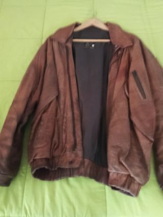 Cazadora de cuero marrón Talla XL