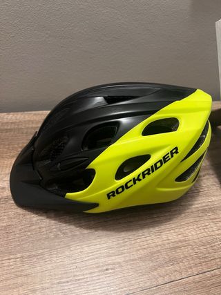 Casco Rockrider Negro y Amarillo