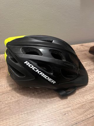 Casco Rockrider Negro y Amarillo