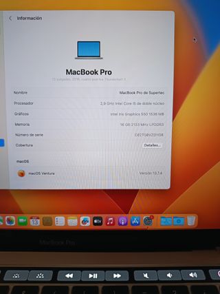 MacBook Pro Touch Bar Plata