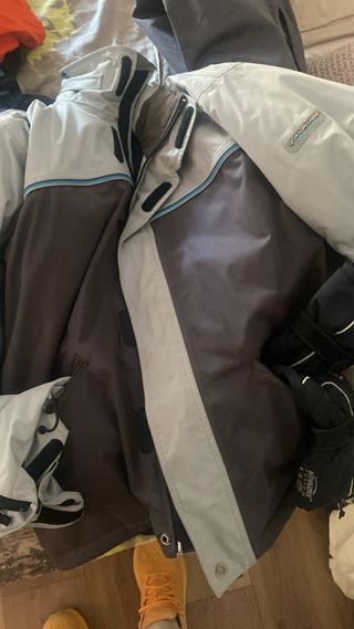 Chaqueta de esquí Quiksilver marrón y gris