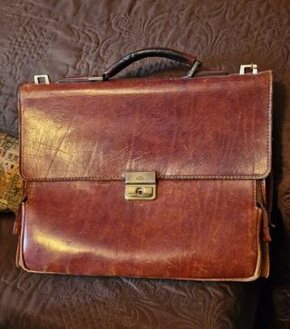 Cartella The Bridge Pelle Marrone Oro