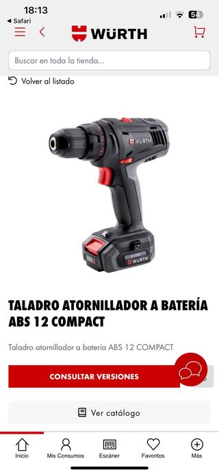 Taladro Atornillador Batería Wurth 12V