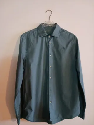 Camisa manga larga color verde azulado talla 40