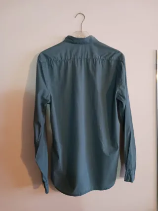 Camisa manga larga color verde azulado talla 40