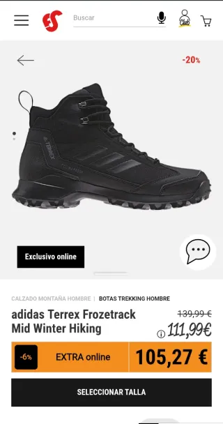 Botas Adidas Terrex Frozetrack Mid Talla 43
