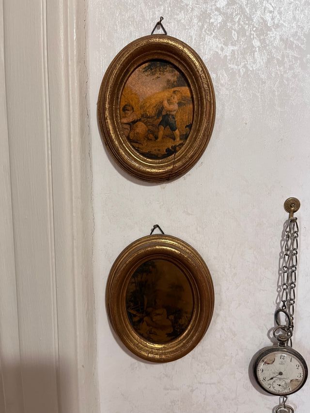 Coppia miniature antiche su rame