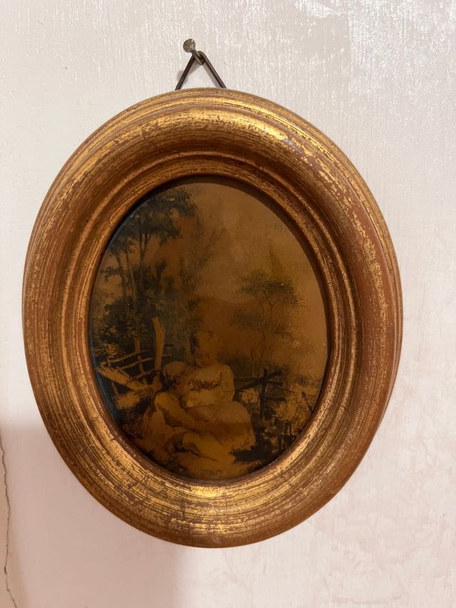 Coppia miniature antiche su rame