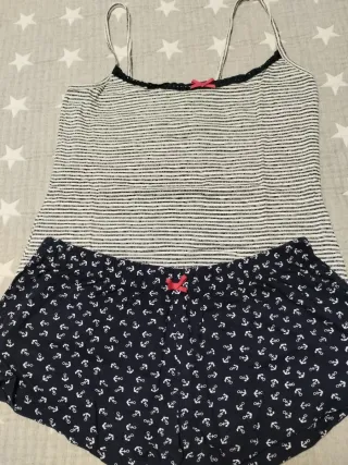 Pijama Verano Mujer Rayas y Anclas