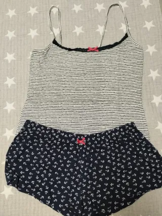 Pijama Verano Mujer Rayas y Anclas