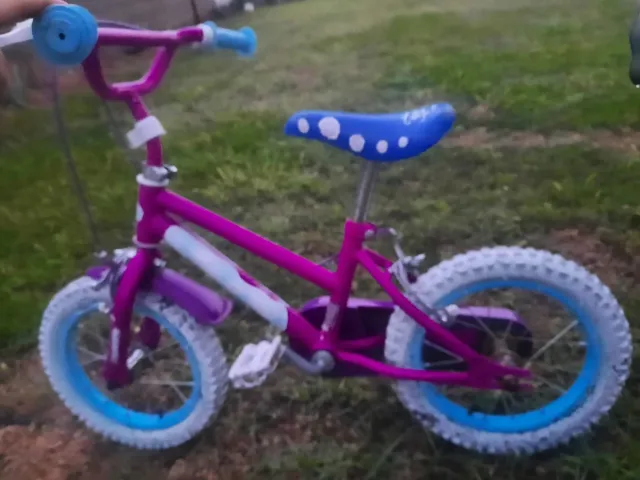 Bicicleta infantil morada y azul