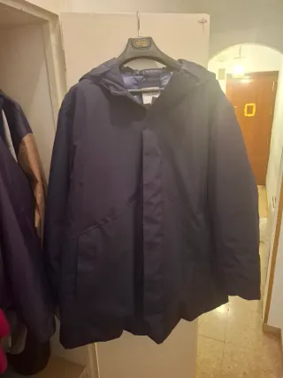 Abrigo Parka Azul Oscuro/Negro 4XL Nuevo