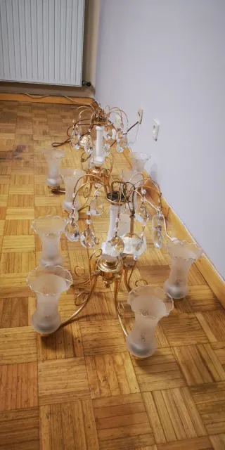 Lámparas de oro y cristal
